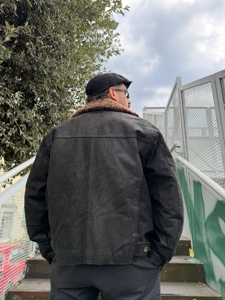 Giacca in pelle martellata Marlboro Classic