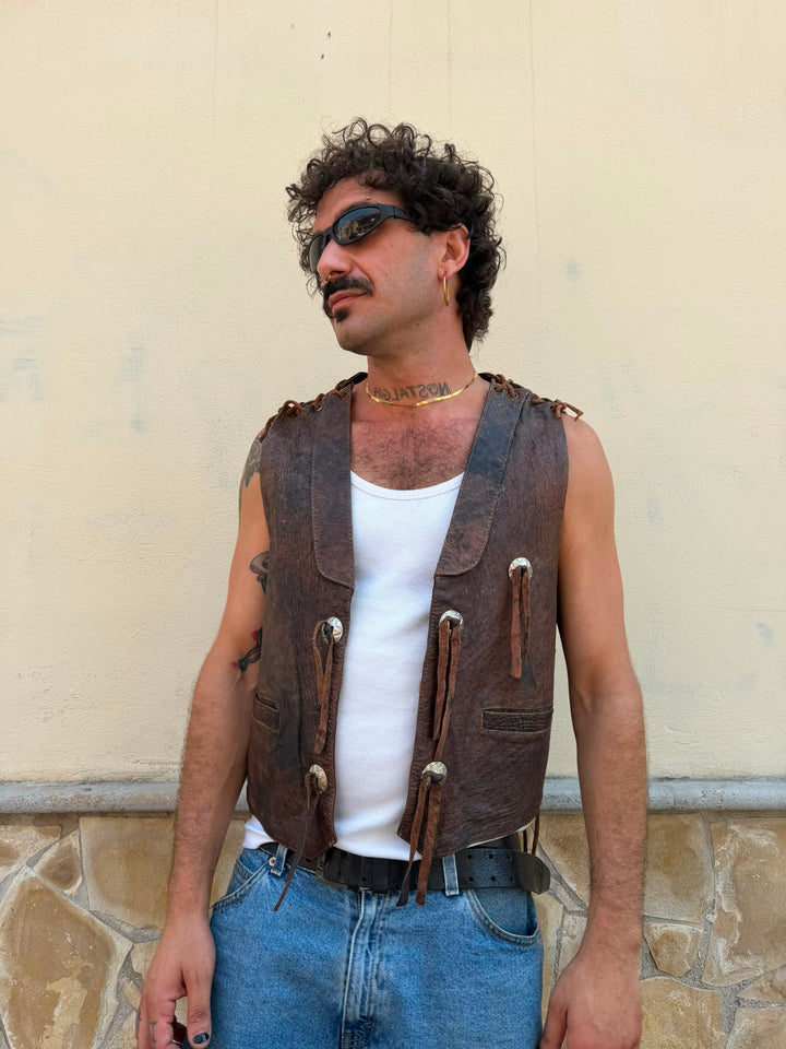 Gilet Texano vera pelle 2