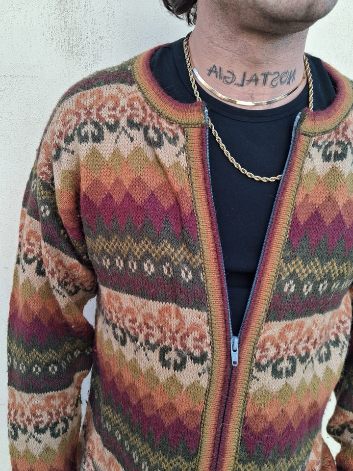 Cardigan Vintage in Alpaca Made in Perù C8