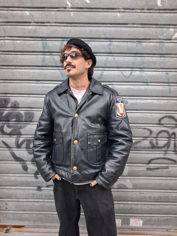Giubbotto di pelle Chicago Police