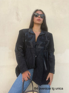 Giacca di pelle Oversize B4
