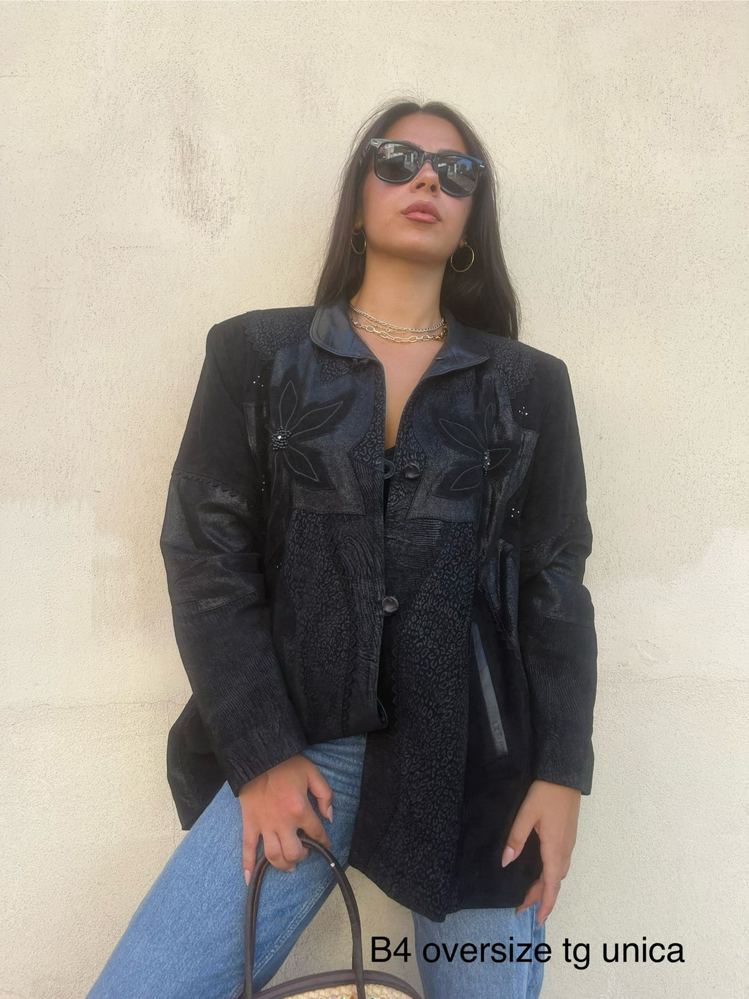 Giacca di pelle Oversize B4