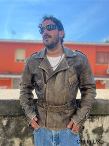 Chiodo Marmorizzato in pelle C11