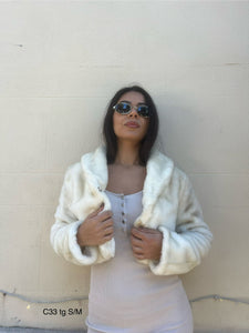 Pelliccia cropped bianca C33