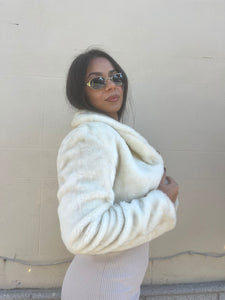 Pelliccia cropped bianca C33