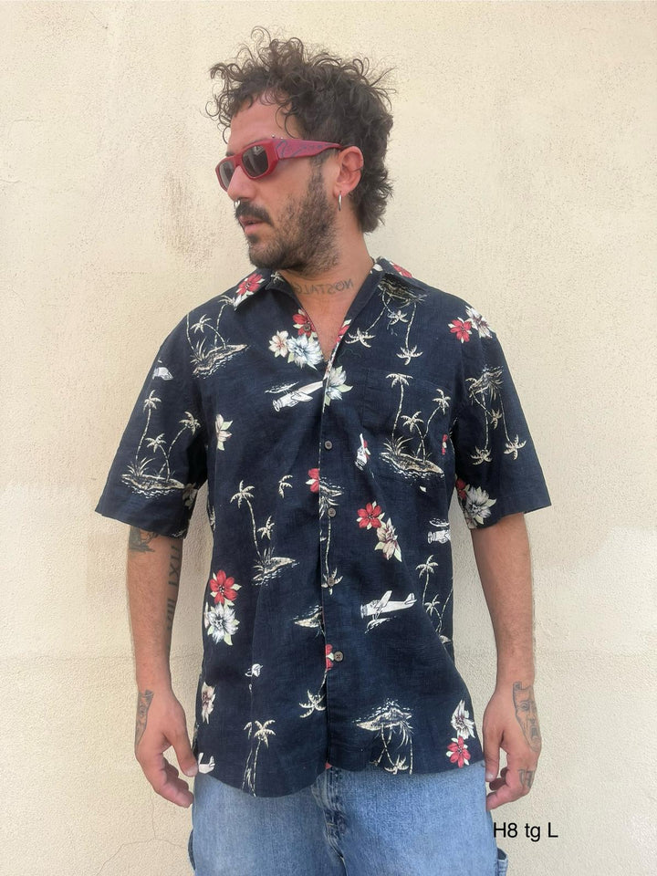 Camicia Hawaii di lino H8