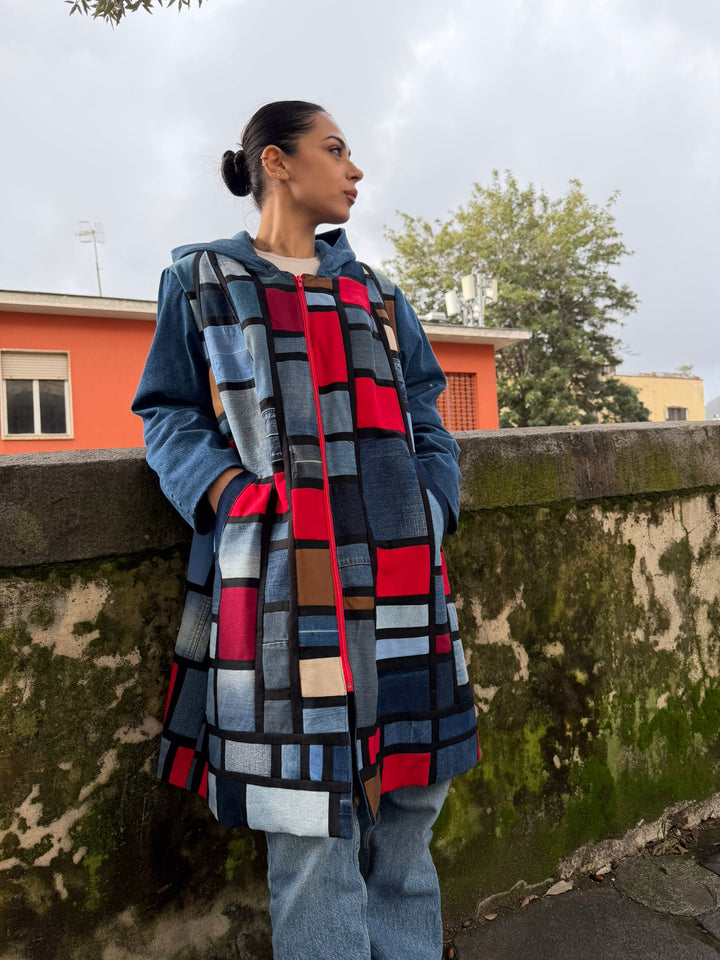 Giacca di jeans con Patchwork