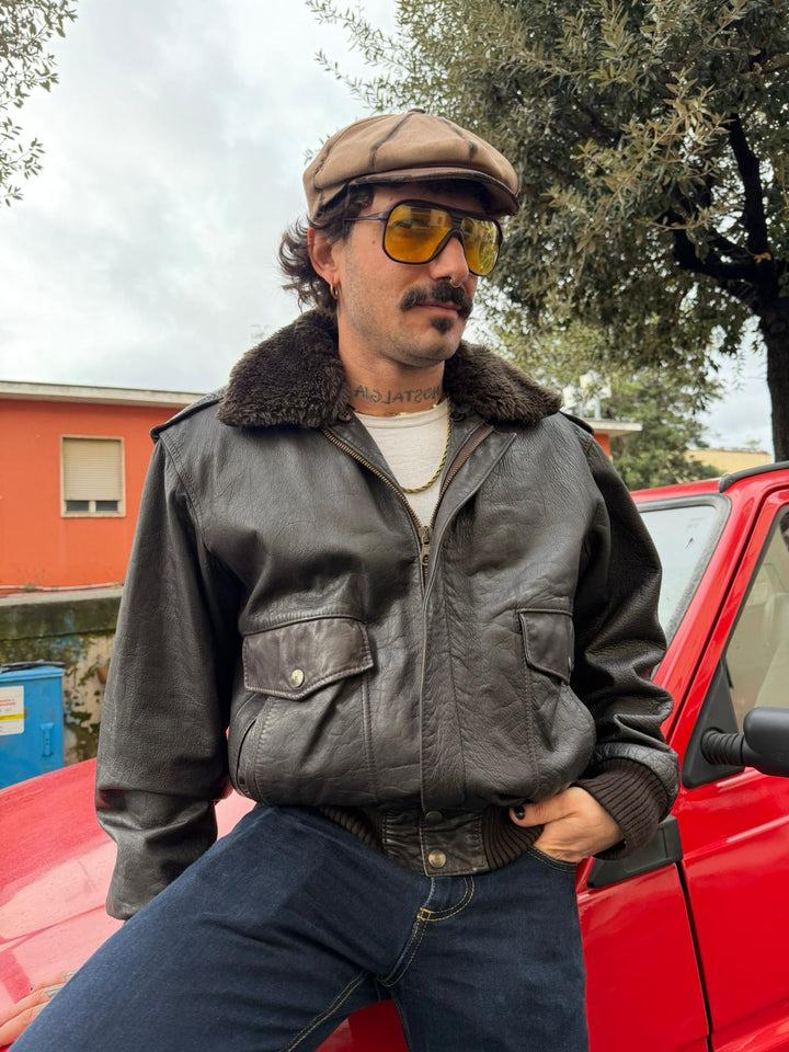 Bomber in vera pelle H4