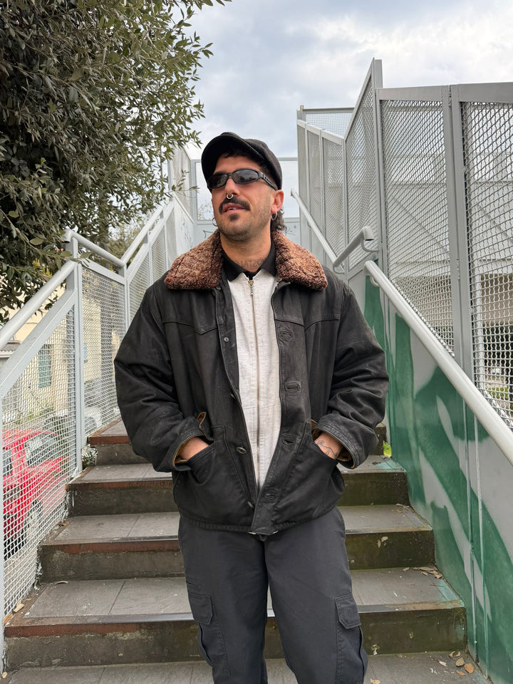 Giacca in pelle martellata Marlboro Classic