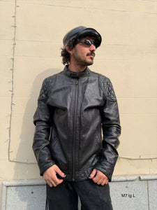 Giubbino biker in pelle M7