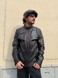 Giubbino biker in pelle M7