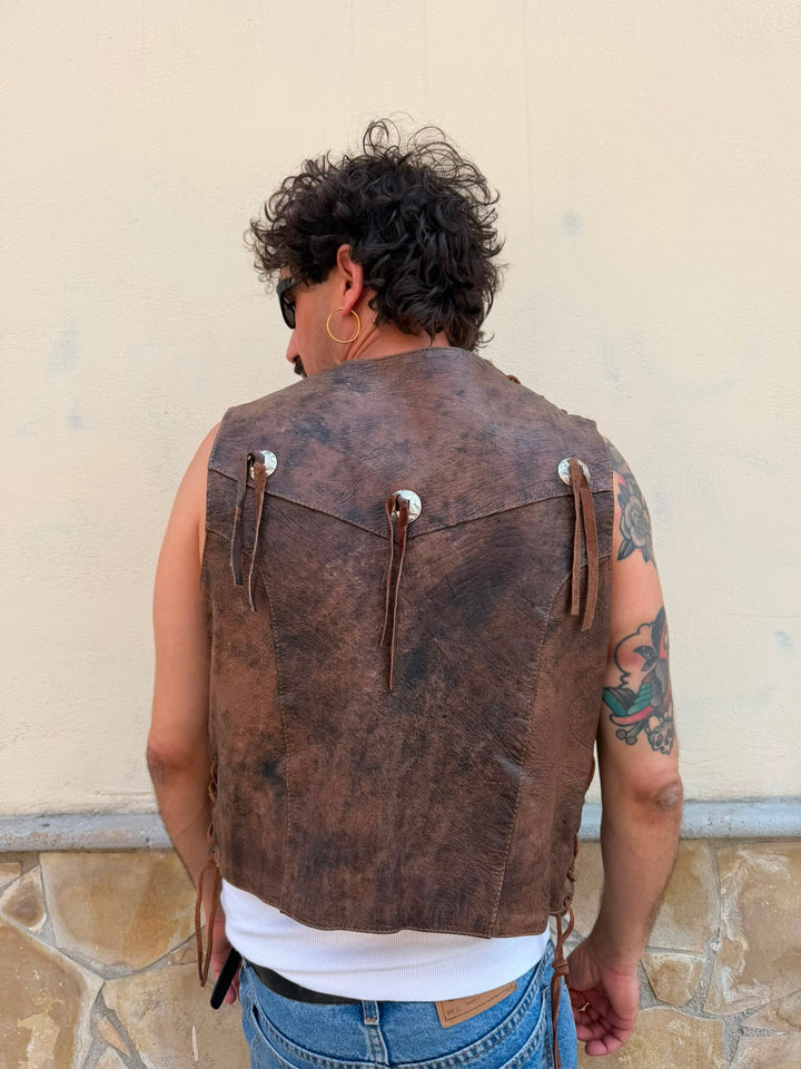 Gilet Texano vera pelle 2