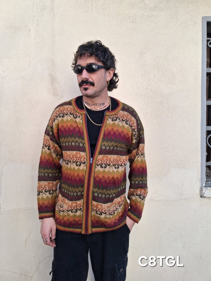 Cardigan Vintage in Alpaca Made in Perù C8